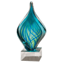 Blue and Green Twist Art Glass on Base - AGAR96