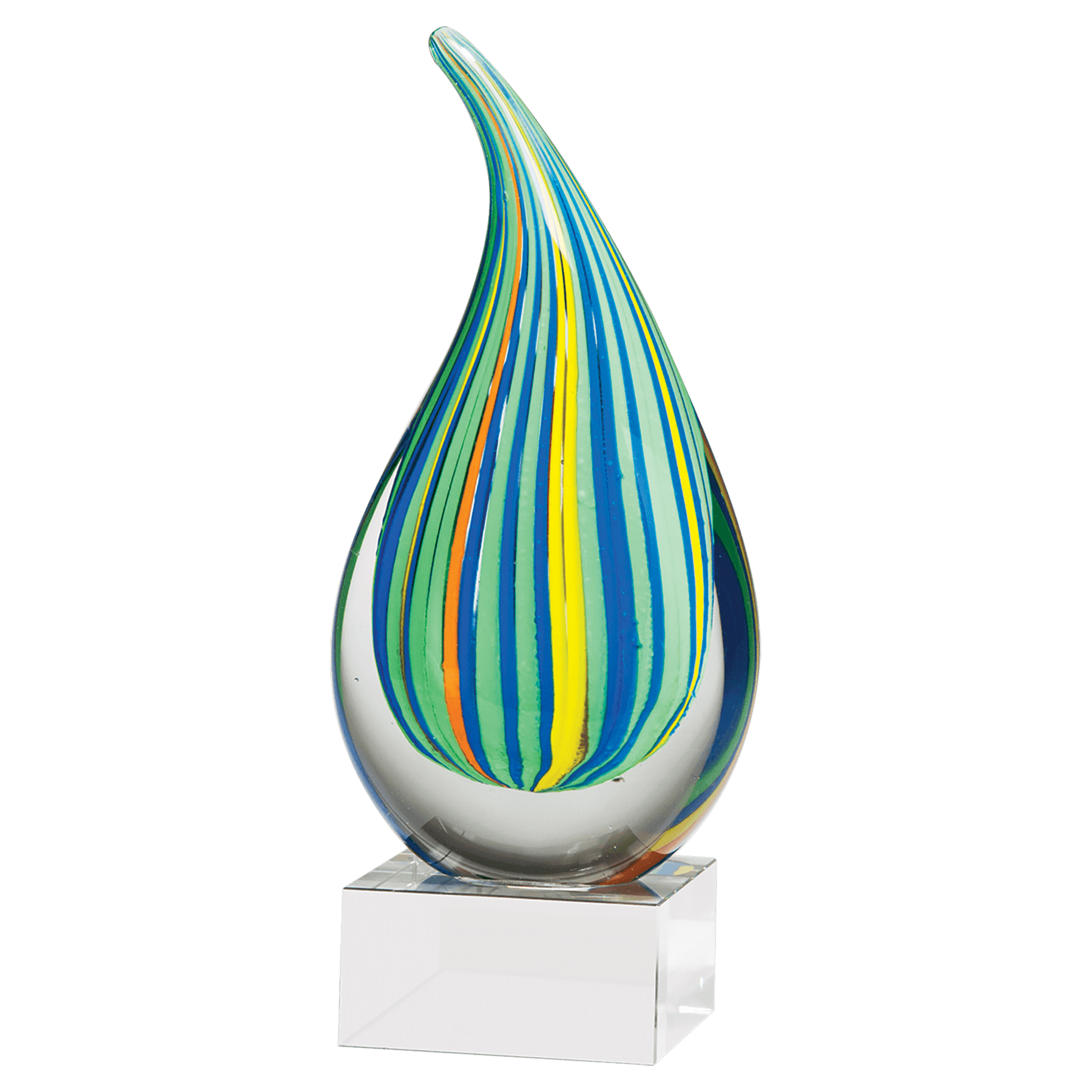 Multi-Colored Teardrop Art Glass on Base - AGAR97