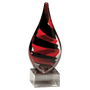 Black and Red Helix Teardrop on Base - AGAR99