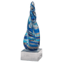 Twist Blue & Teal Art Glass w/Gold Metallic Accent on Base - AGAR108