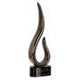 15" Black & Gold Curve Art Glass