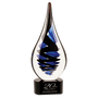 11.25" Black Twist Raindrop Art Glass