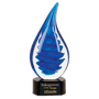 10.25" Blue Twist Raindrop Art Glass