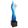 17" Blue Aspire Art Glass