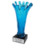 12.5" Blue Cup Art Glass