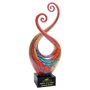 14" Multi-Color Twist Art Glass with Black Base