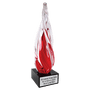 12" Red Twisted Spire with Black Base