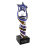 12" Glass Figure with Star and Black Base