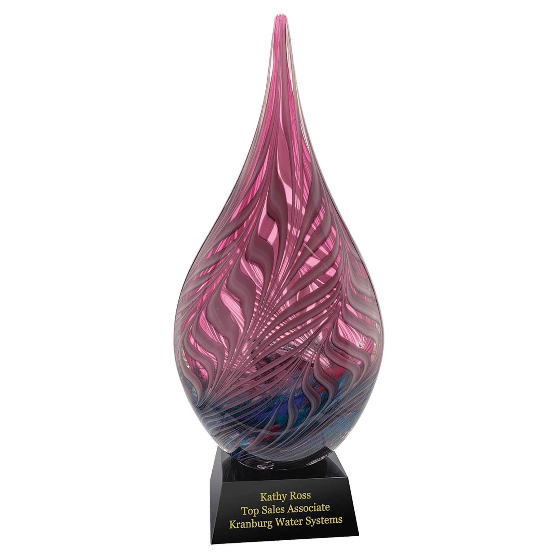 16.5" Multi-Color Hollow Raindrop Art Glass