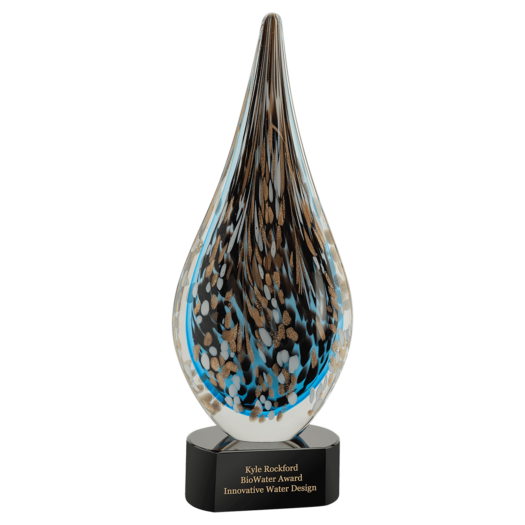 15.5" Multi-Color Hollow Raindrop Art Glass
