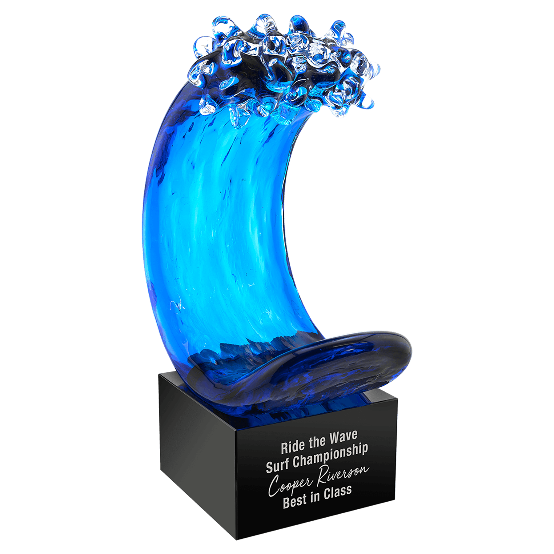 8.5" Blue Wave Art Glass