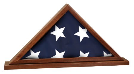 Genuine Walnut Flag Display Case with Base Attached