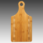 Paddle Shaped Bamboo Cutting Board with Butcher Block Inlay - BB07