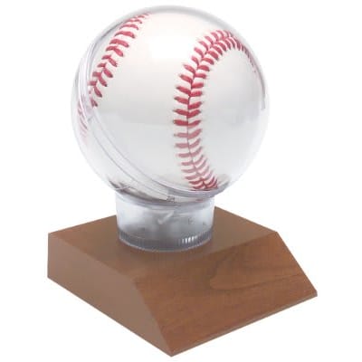 All Star Baseball Holder on Cherry Finish Base - BBLL07