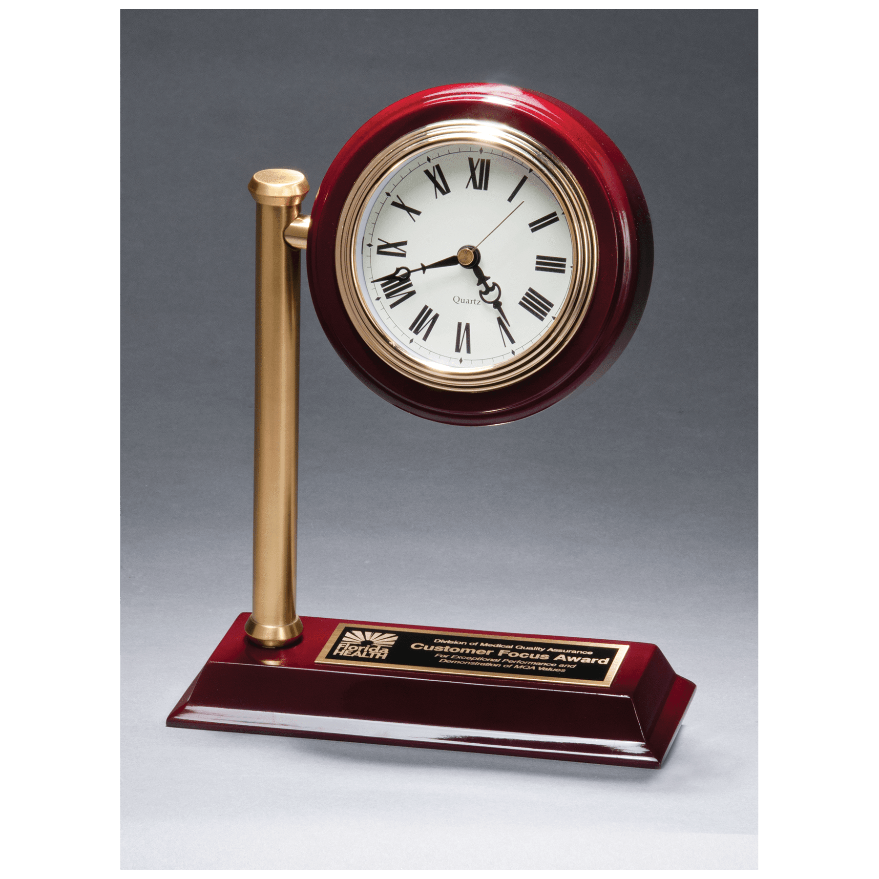 Rail Station Style Desk Clock on Rosewood High Gloss Base