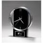 Modern Clock w/Brushed Silver Bezel, Black Gloss Base