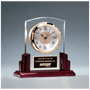 Glass Clock w/Rosewood High Gloss Base