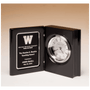 Black Piano Finish Book Clock w/Diamond Spun Dial