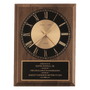 American Walnut Round Face Quartz Clock with Black Plate