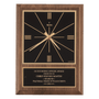 American Walnut Square Face Quartz Clock with Black Plate