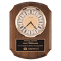 Walnut Quartz Clock, Brass Diamond Spun Bezel & Ivory Dial