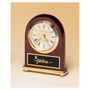 Rosewood Arch Piano Finish Clock w/Brass Base