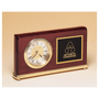 Rosewood Piano Finish Clock, Brass Base