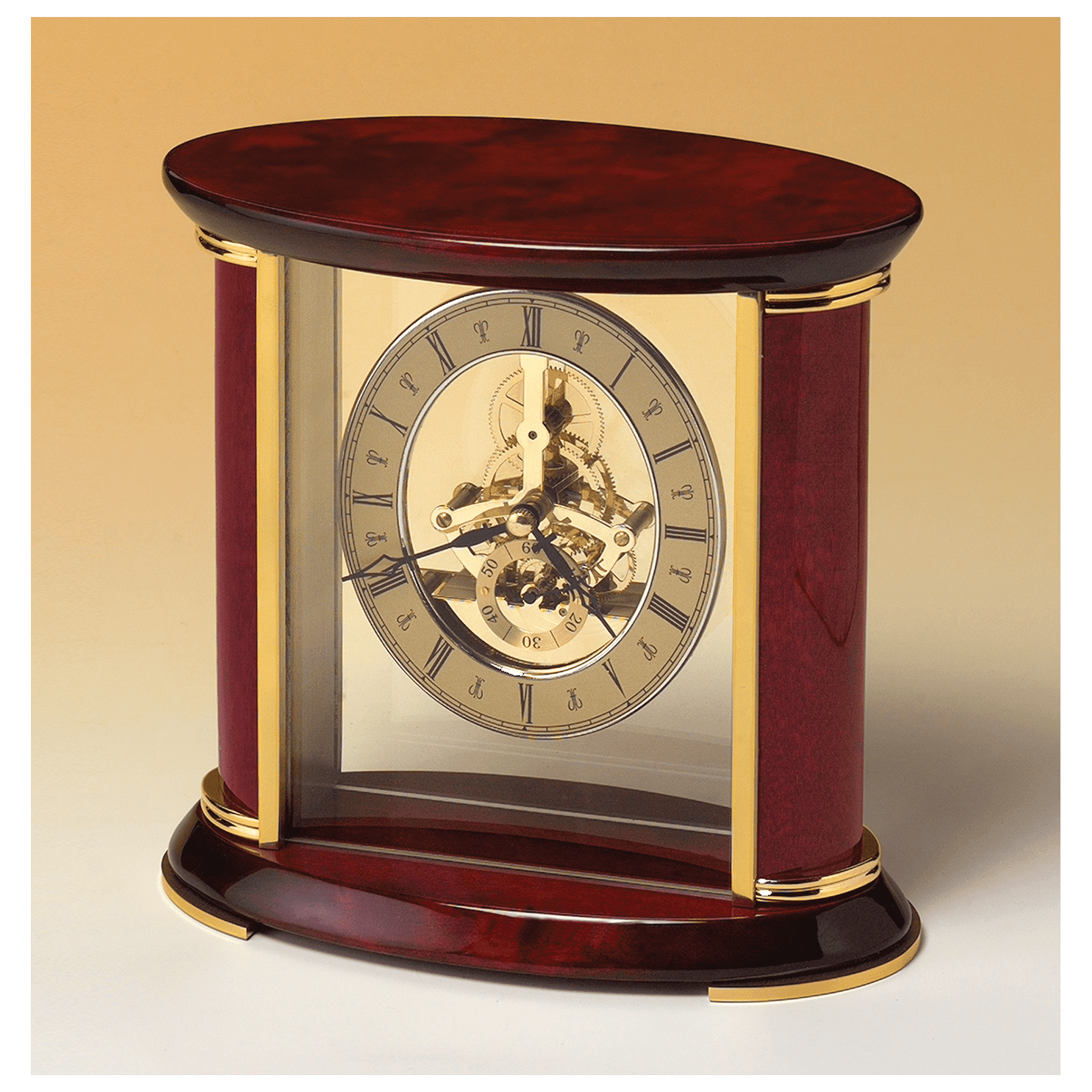 Skeleton Clock with Rosewood Piano Accents - CLK57