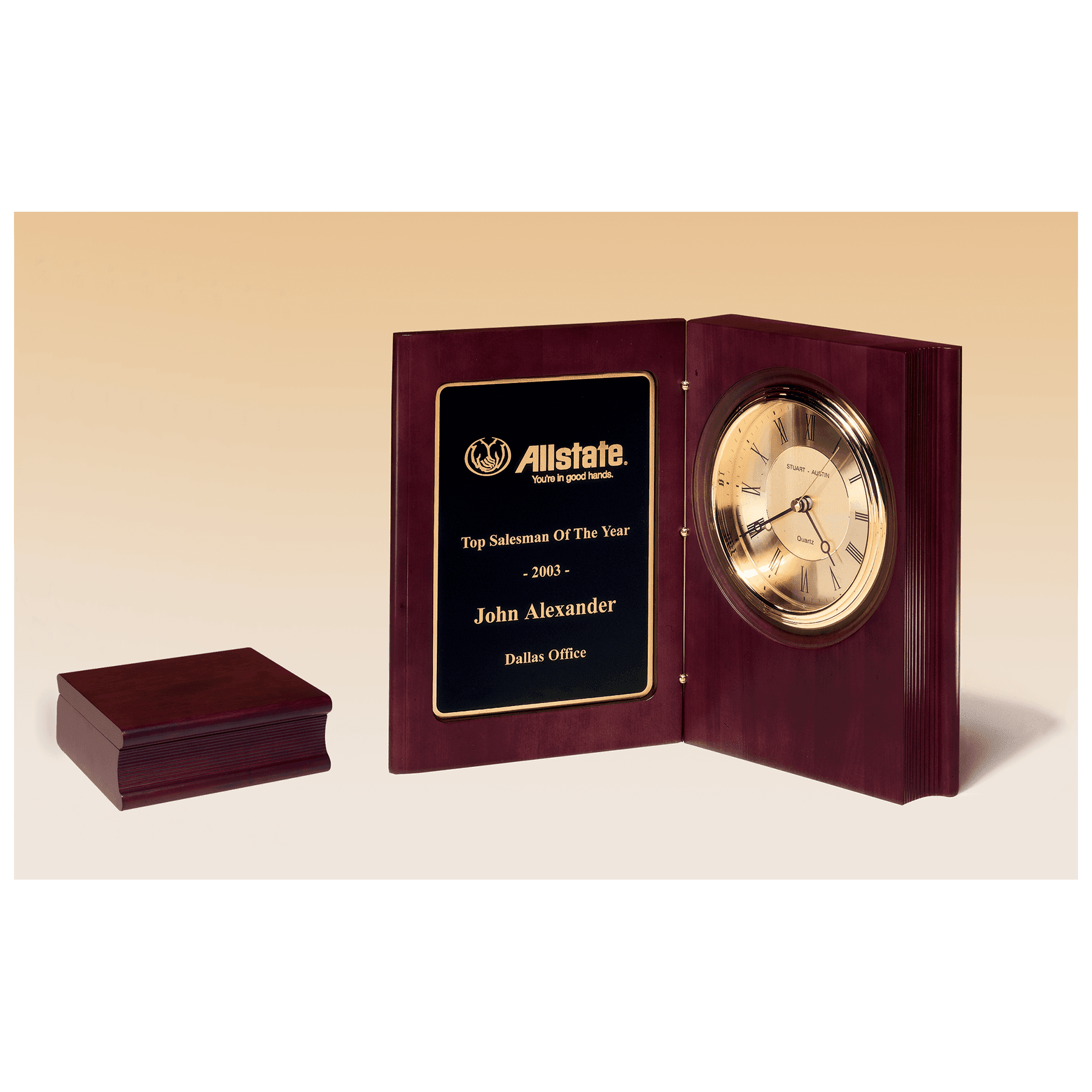 Hand Rubbed Mahogany Finish Book Clock