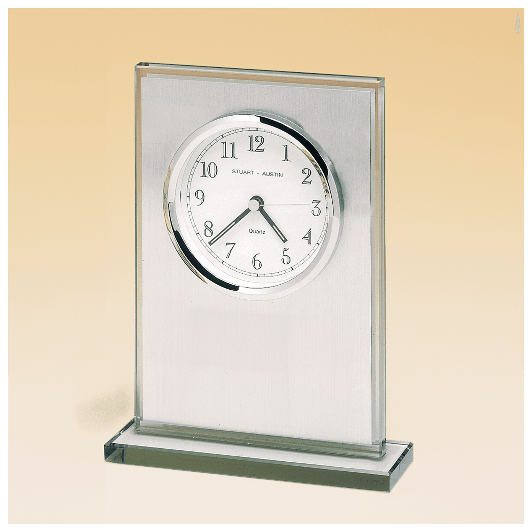 Glass Clock, Brushed Aluminum Panel, Dial - CLK59