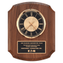 Walnut Quartz Clock, Brass Diamond Spun Bezel