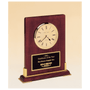 Rosewood Piano Finish Desk Clock w/Gold Metal Accents