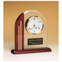 Arch Clock w/Glass Upright and Rosewood Piano Finish