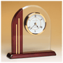 Arch Clock w/Glass Upright and Rosewood Piano Finish