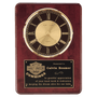 Rosewood Piano Finish Clock, Brass Bezel & Black/Gold Dial
