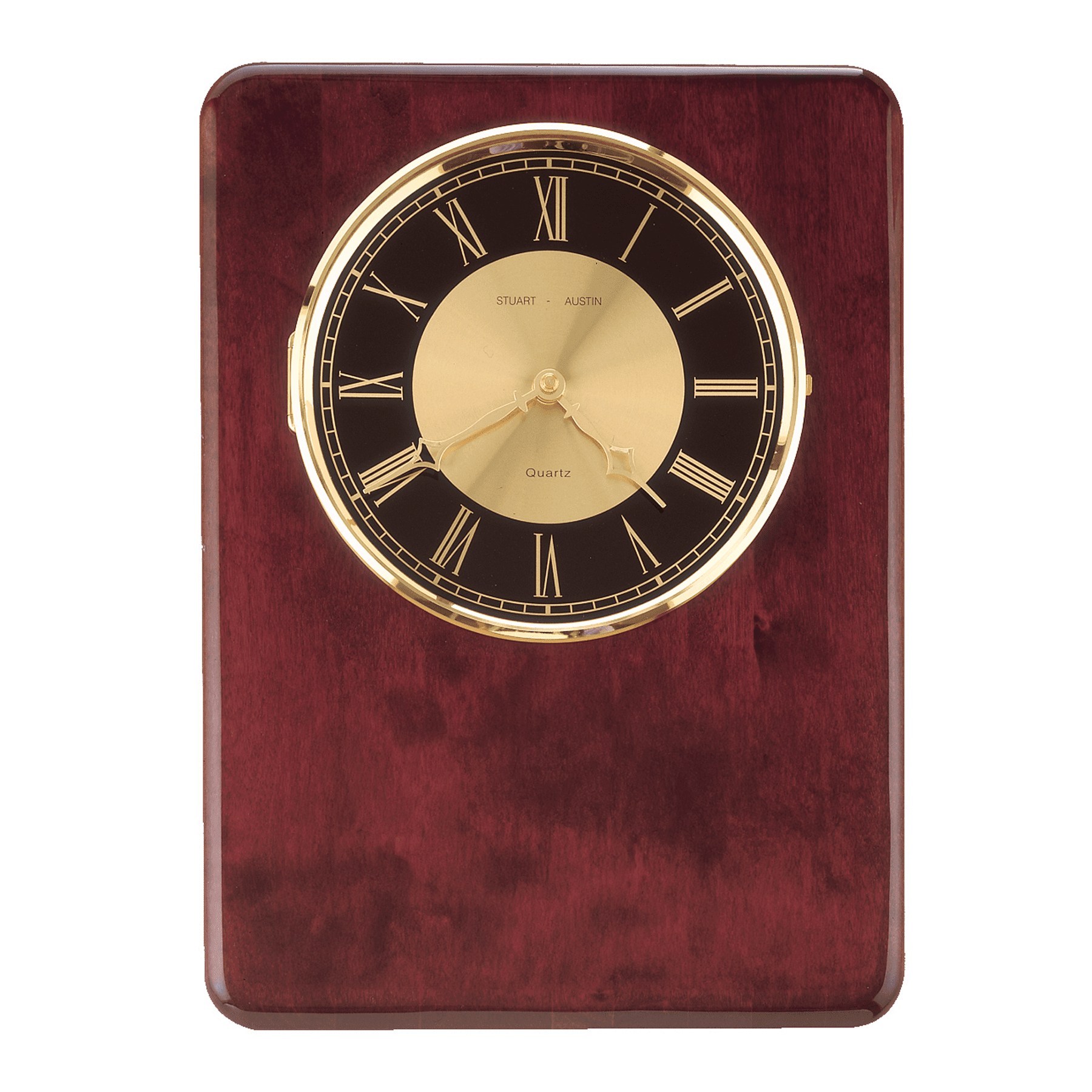 Rosewood Piano Finish Clock, Brass Bezel &Dial - PCL15