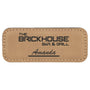 3.25" x 1.25" Light Brown Leatherette Badge Blank w/Magnet