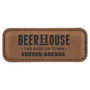 3.25" x 1.25" Dark Brown Leatherette Badge Blank with Magnet