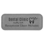 3.25" x 1.25" Gray Leatherette Badge Blank with Magnet