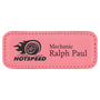 3.25" x 1.25" Pink Leatherette Badge Blank with Magnet