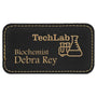 3.25" x 1.75" Black/Gold Leatherette Badge Blank with Magnet