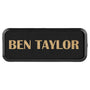 3" x 1" Black/Gold Leatherette Round Corner Badge & Frame