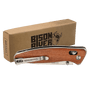 Bison River 4.5" Wood Button Lock Folding Knife