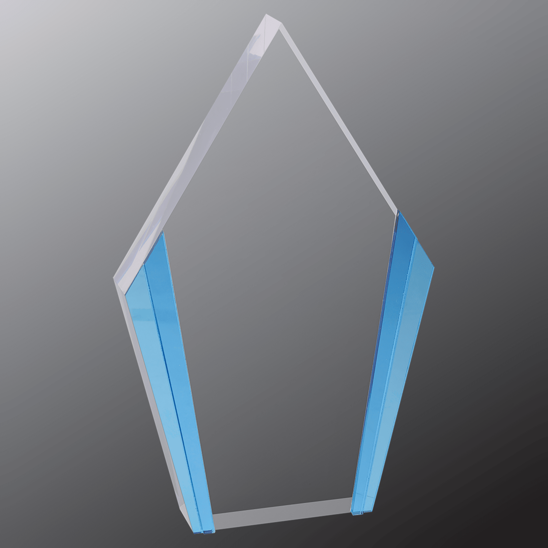 4.75" x 7.5" Diamond Acrylic with Blue Edges