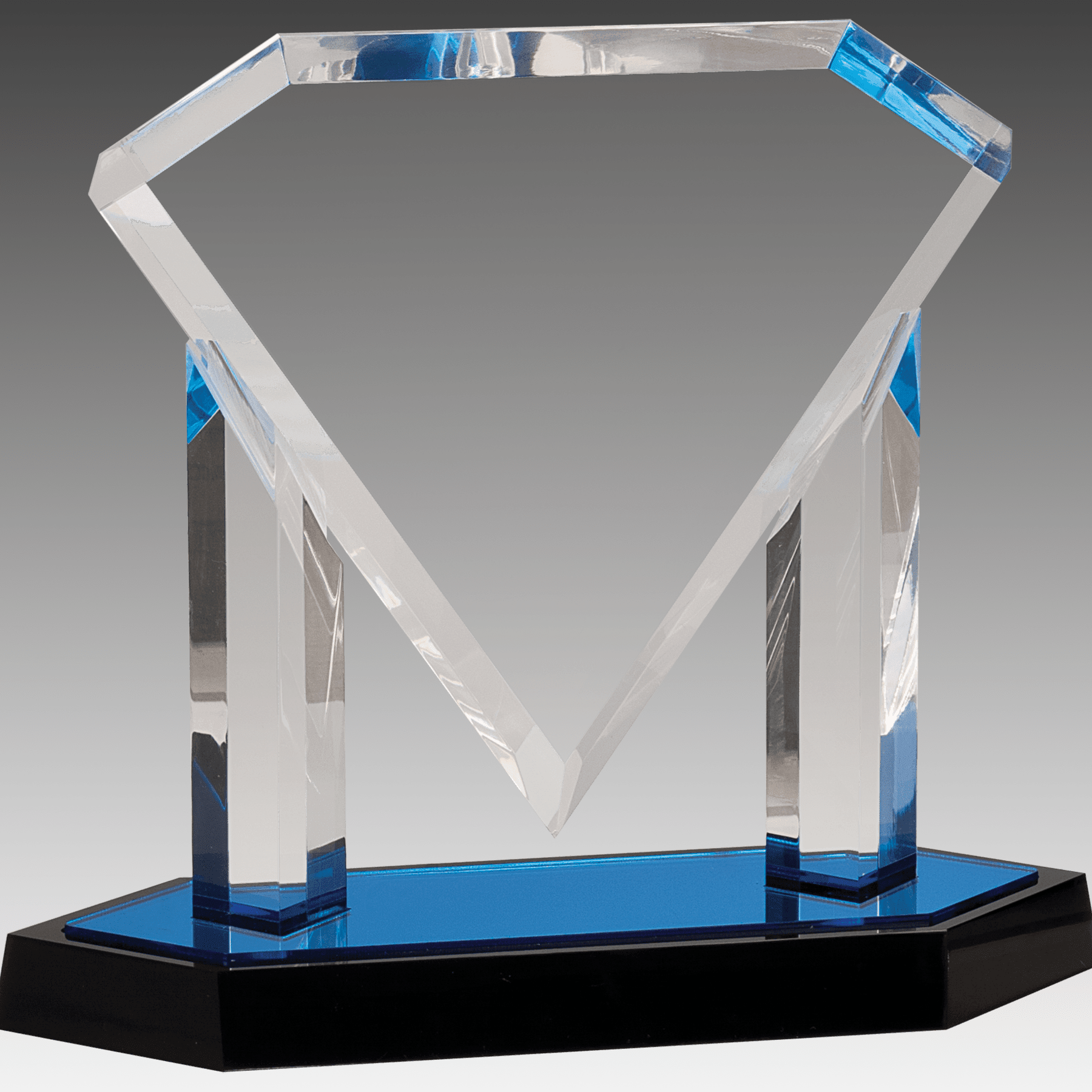 9.5" Blue Floating Diamond Acrylic