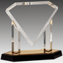 9.5" Gold Floating Diamond Acrylic