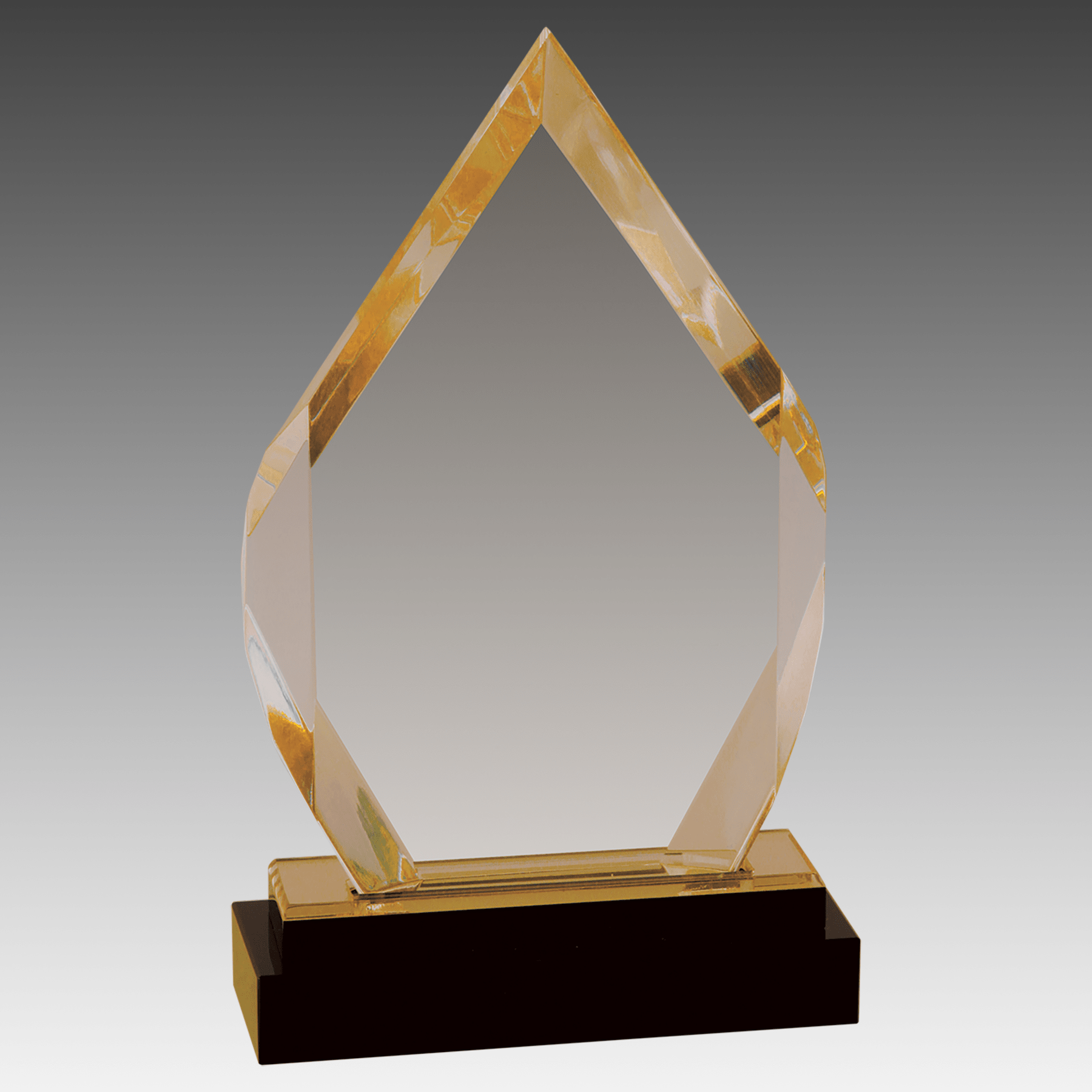 8" Gold Fusion Diamond Impress Acrylic with Black Glass Base