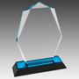 7" Blue Octagon Point Impress Acrylic