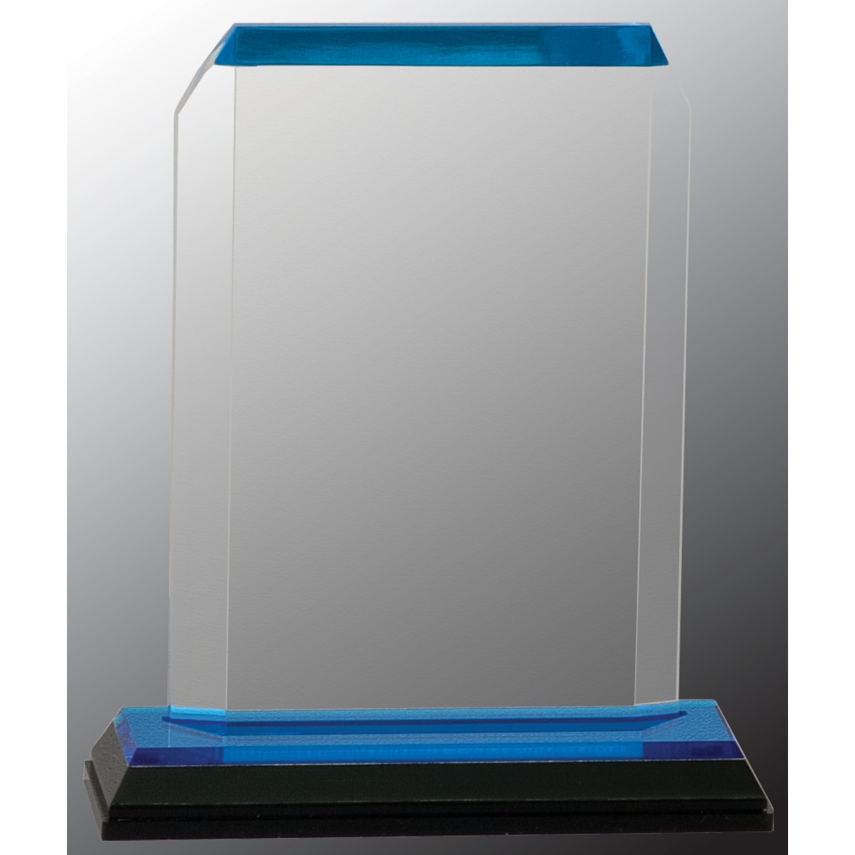 3.5" x 5.5" Blue Clipped Corner Impress Acrylic