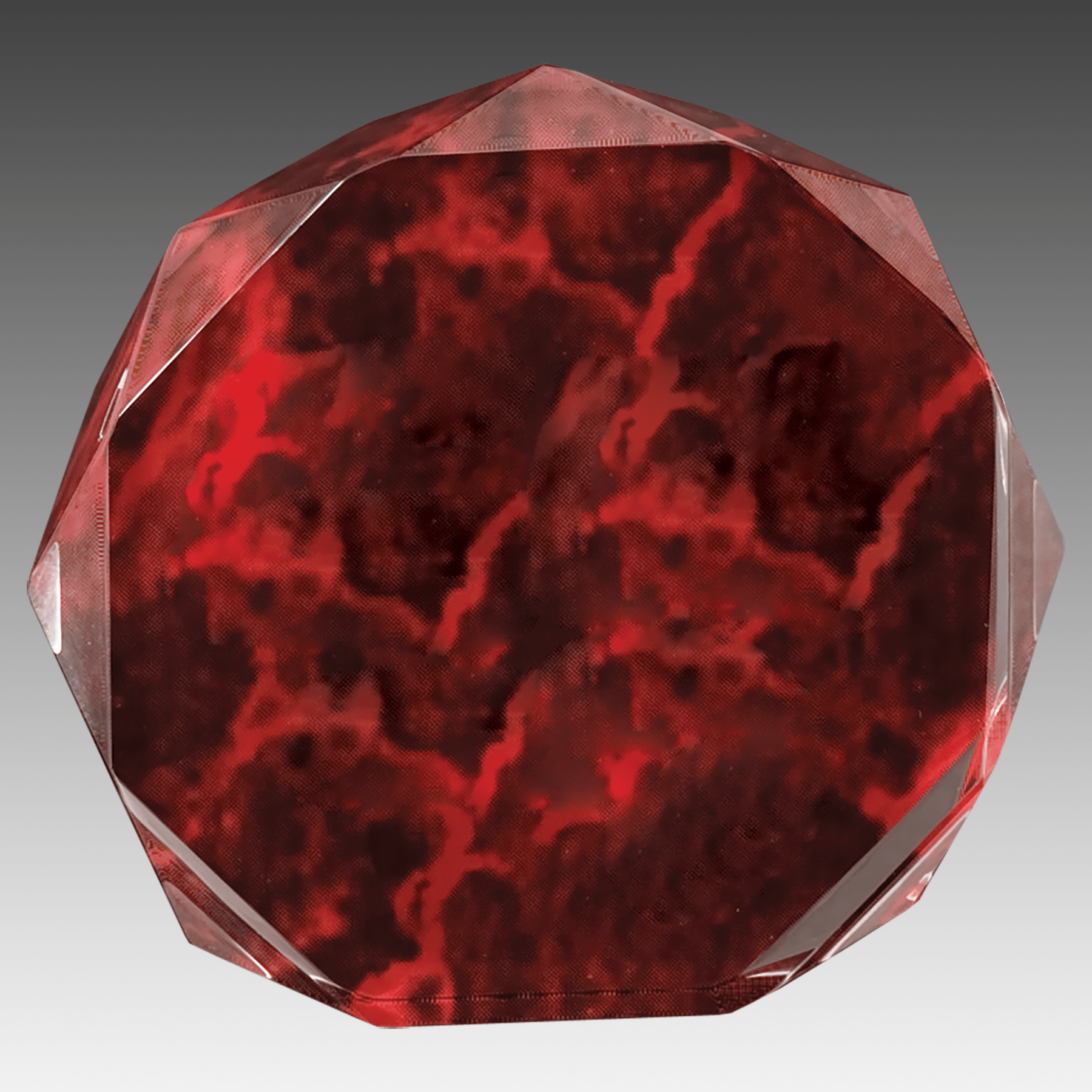 5" Red Marble Octagon Acrylic Award